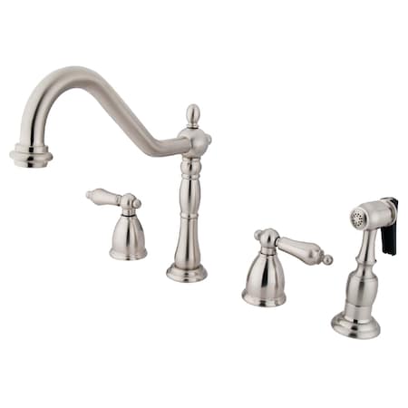 Kingston Brass Widespread Kitchen Faucet, Brushed Nickel KB1798ALBS